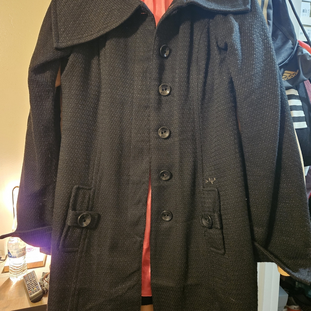 Fox Charcoal Textured Trench Coat